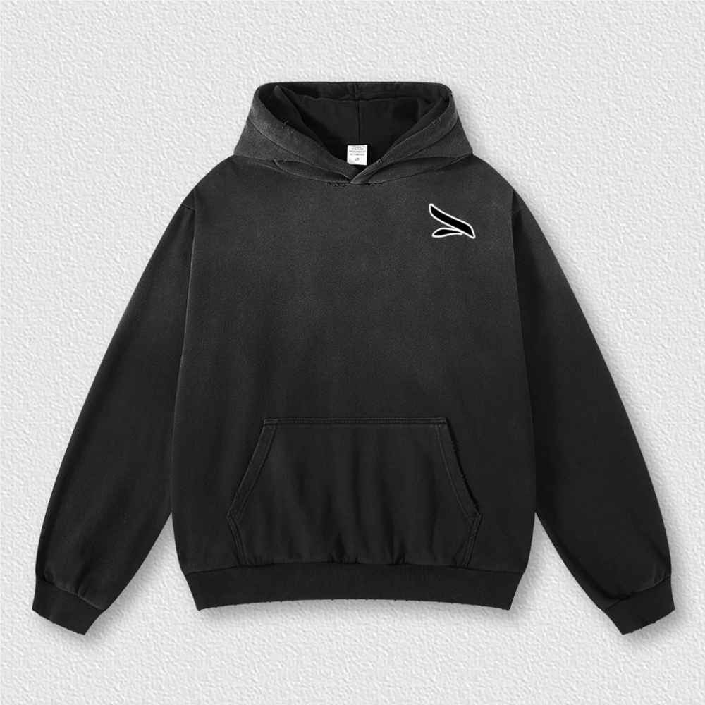 Retro Washed and Hand-painted Oversize Hoodie(440GSM)