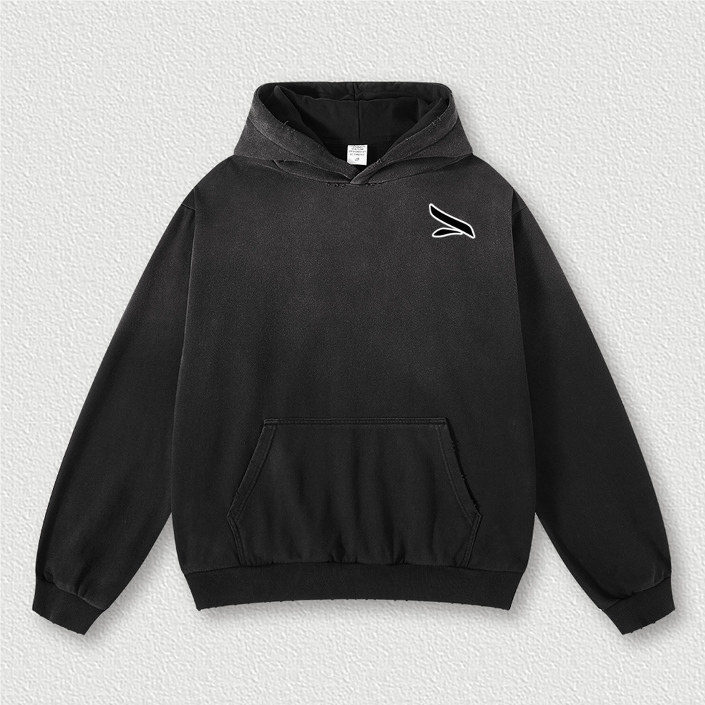 Retro Washed and Hand-painted Oversize Hoodie(440GSM)
