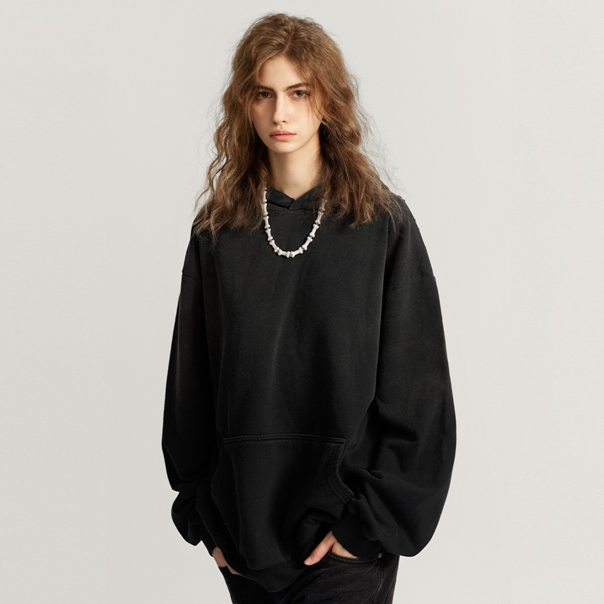 Retro Washed and Hand-painted Oversize Hoodie(440GSM)