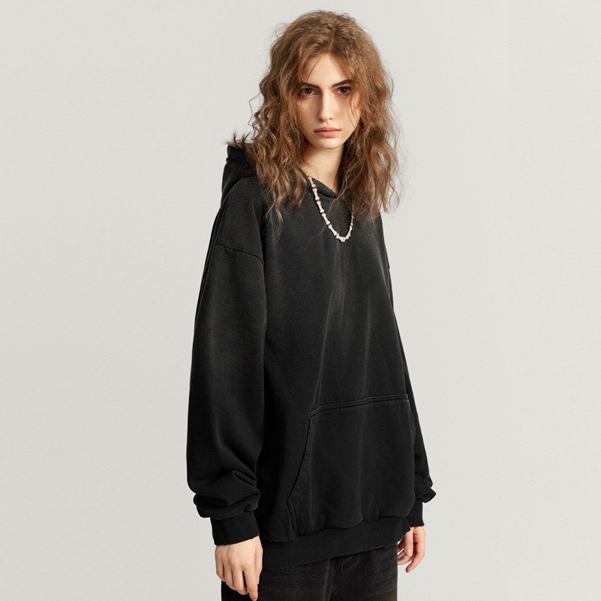 Retro Washed and Hand-painted Oversize Hoodie(440GSM)