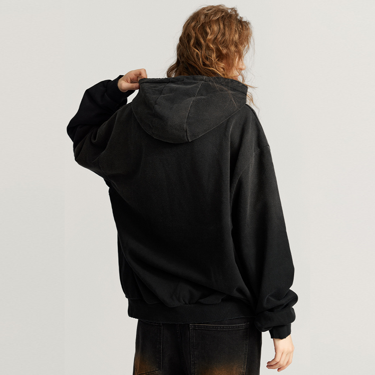 Retro Washed and Hand-painted Oversize Hoodie(440GSM)