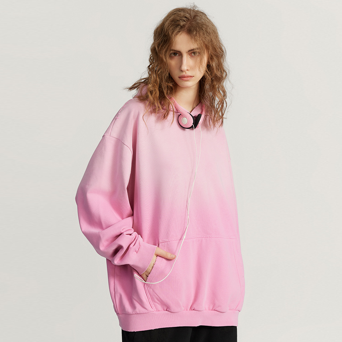 Retro Washed and Hand-painted Oversize Hoodie(440GSM)